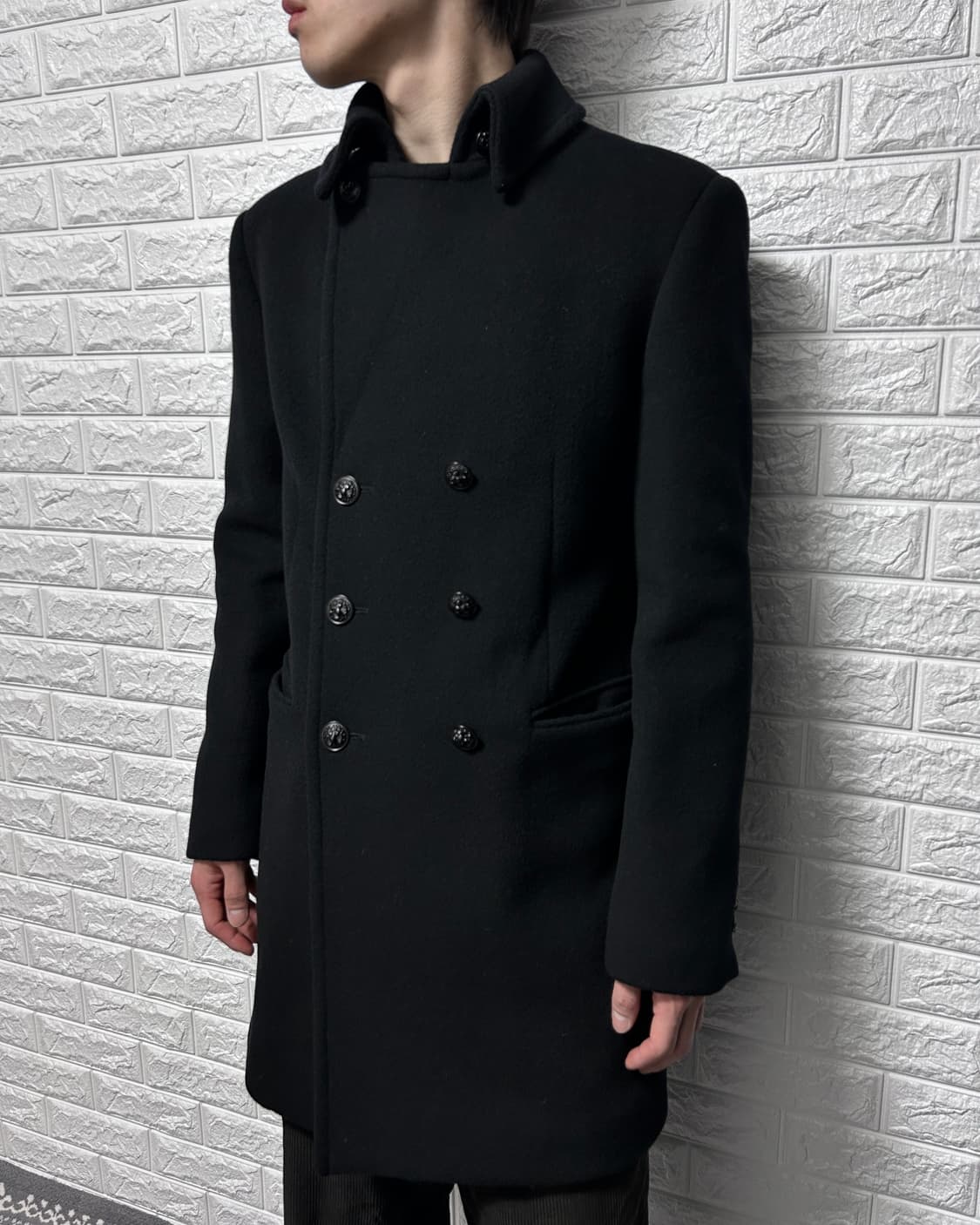 타임 옴므 울 캐시미어 더블 브레스티드 코트 상품이미지3