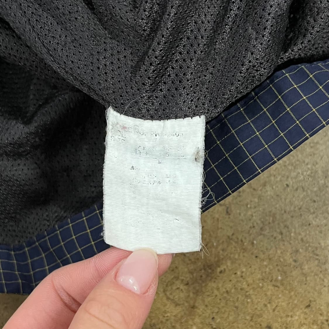 [정품/M] 울리치 네이비 체크 패턴 바람막이 자켓 b13 상품이미지7