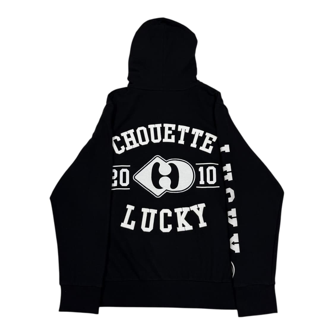 럭키슈에뜨 프린팅 후드집업 자켓 블랙 상품이미지3
