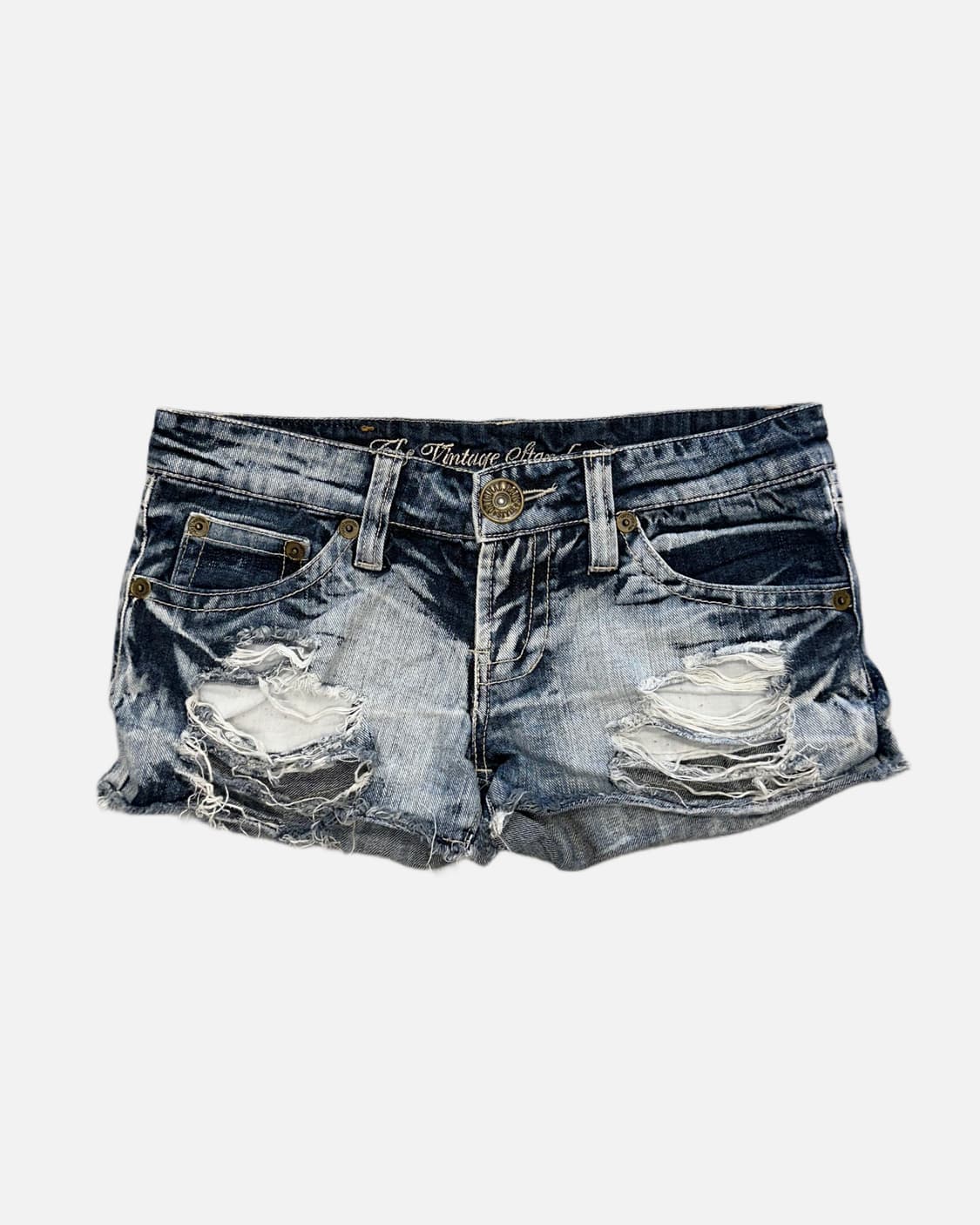 distressed low-rise denim shorts 상품이미지2