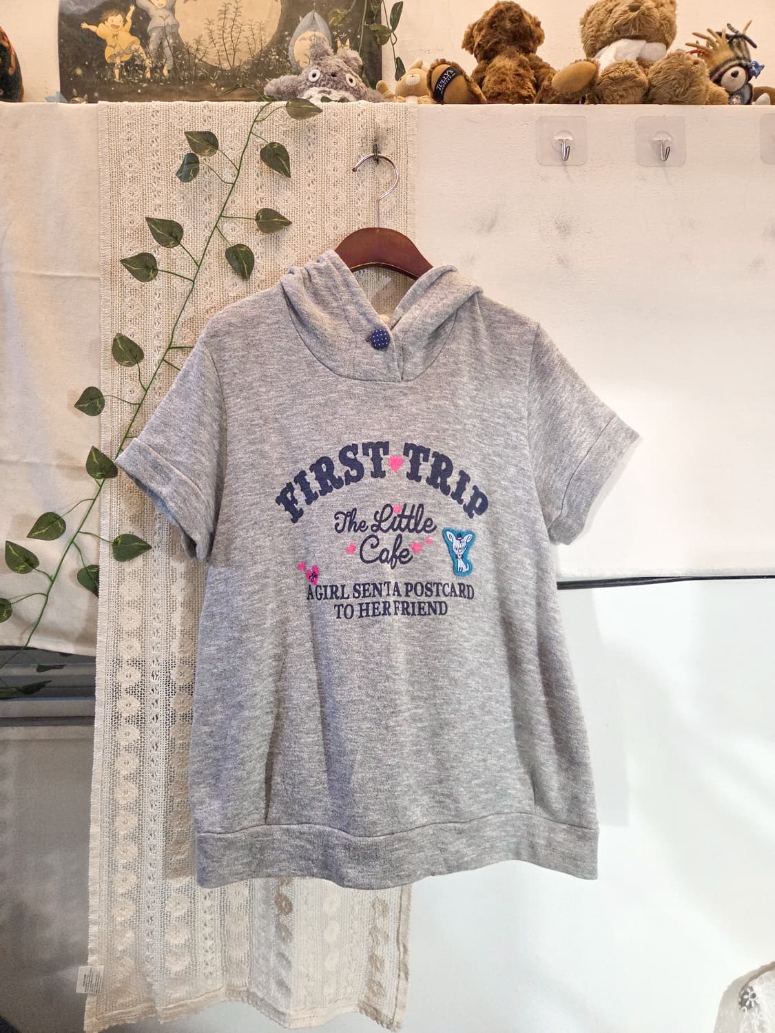 키치 반팔 후드 탑 상품이미지1