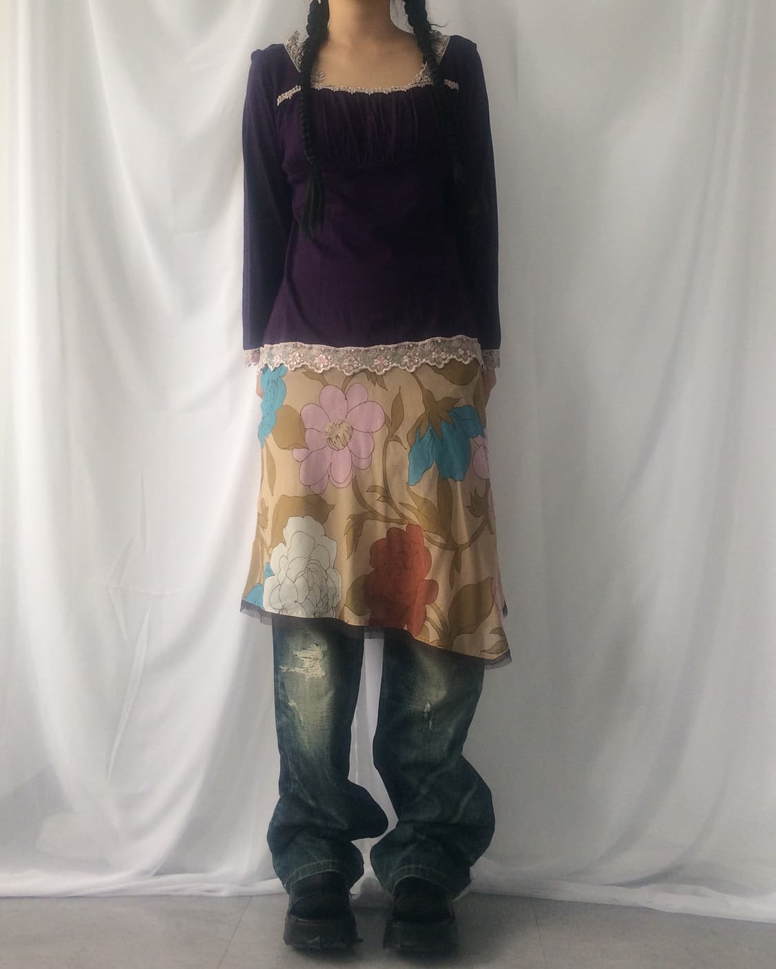 Lace trimming sleeve 상품이미지1