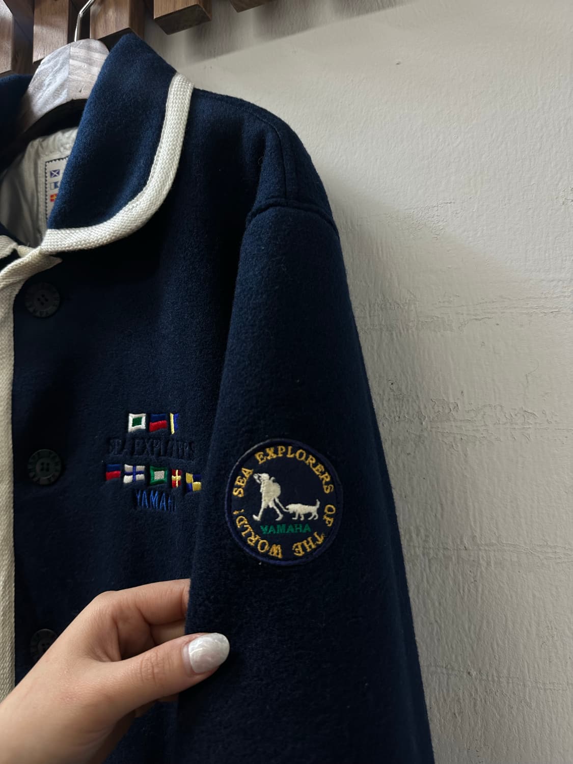 90s Jpn YAMAHA 야마하 와펜 패치 디테일 코트 상품이미지4