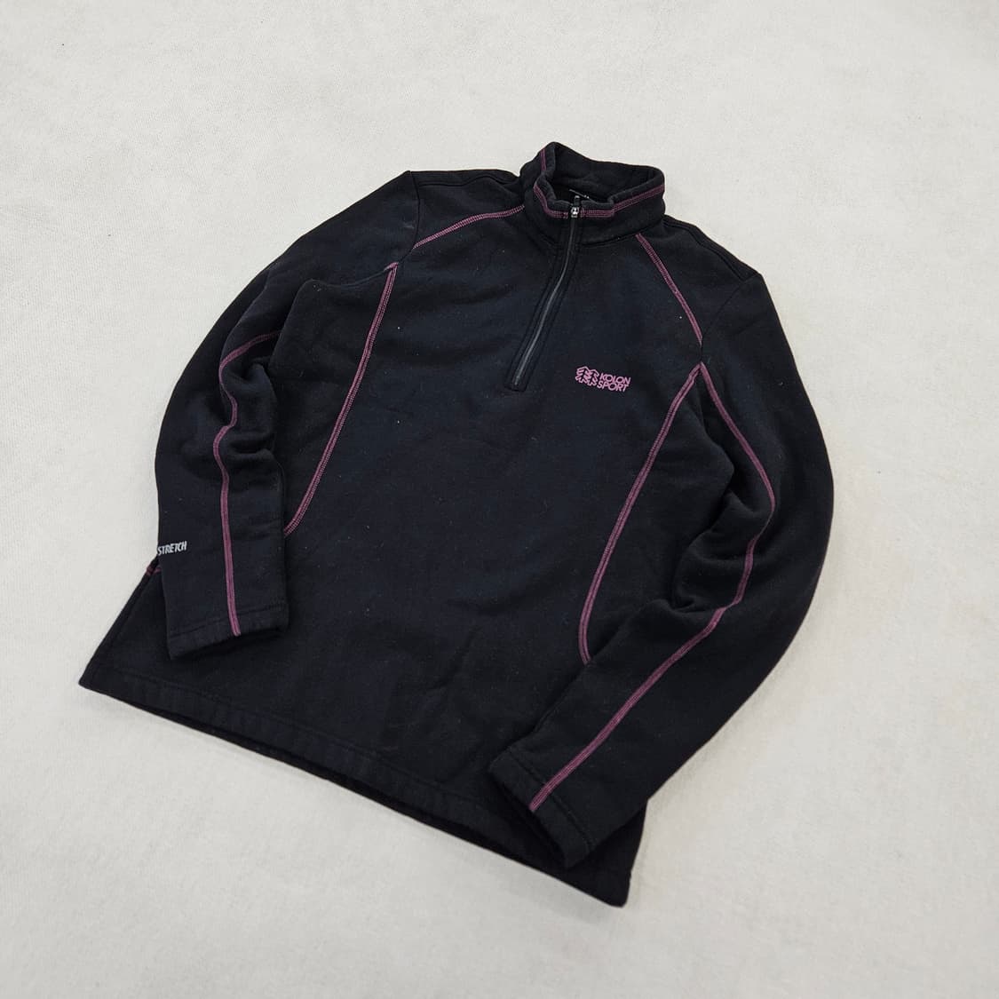 [90] 코오롱스포츠 여성 블랙 플리스 반집업 티셔츠 0116Y1 상품이미지1