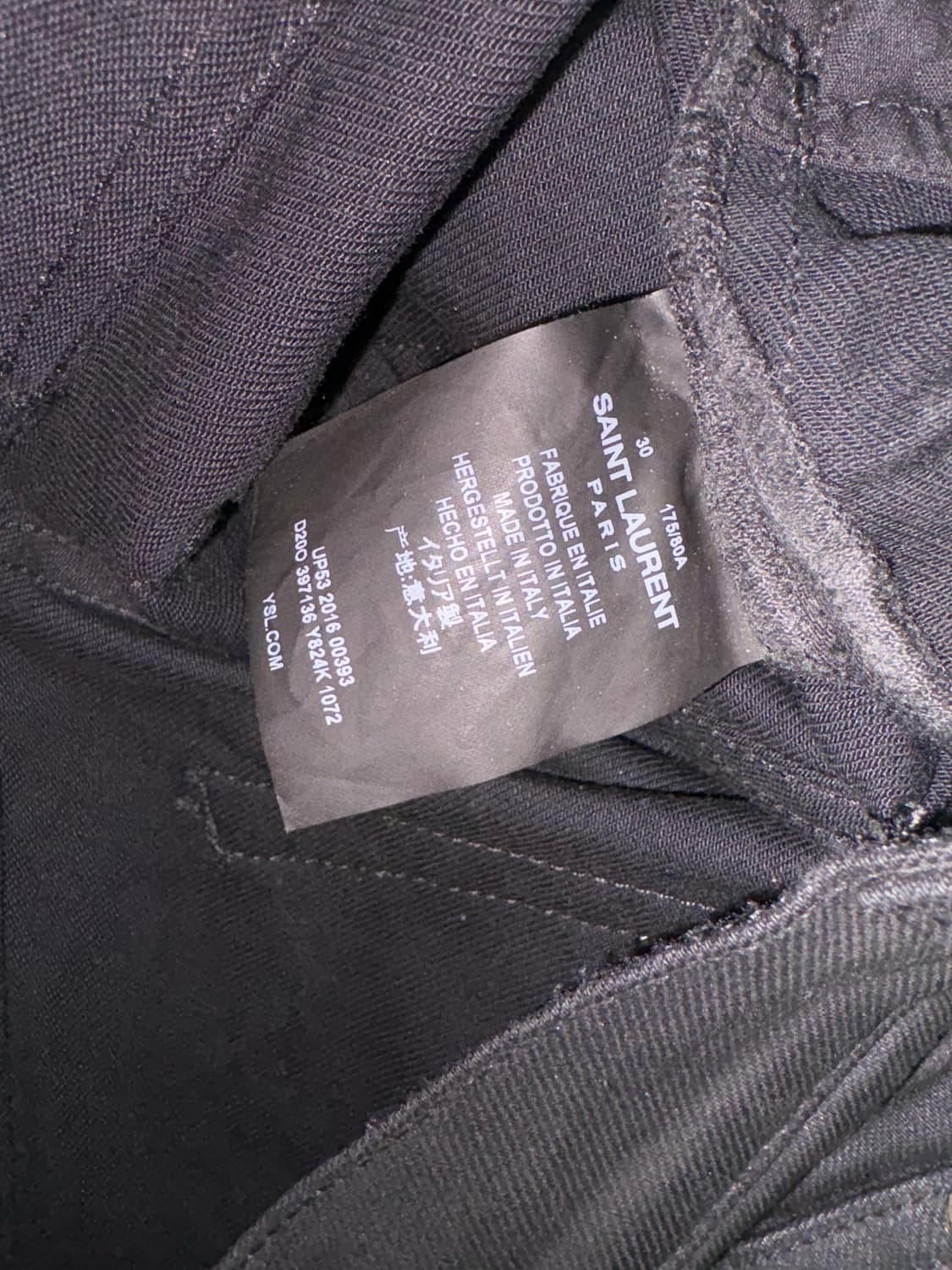 AW16 Saint Laurent Coated Black Jeans 상품이미지5