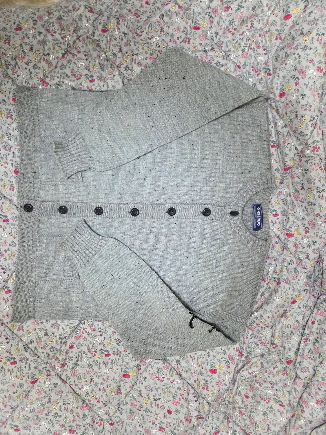 건지울른스 피셔맨 가디건 다크그레이넵 46사이즈 상품이미지1