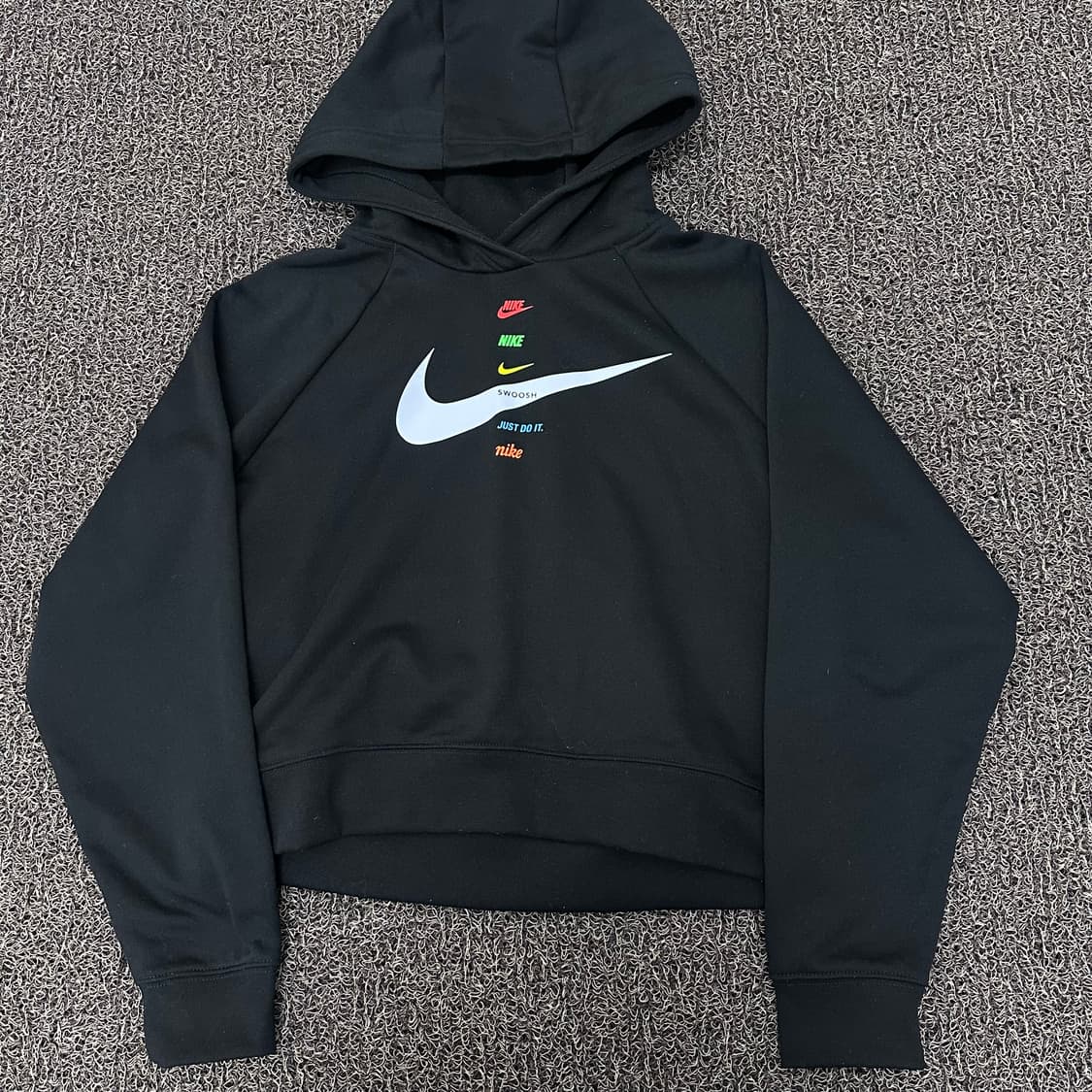 NIKE 나이키 여성 크롭 기모 후드티 블랙 85(M) 상품이미지1