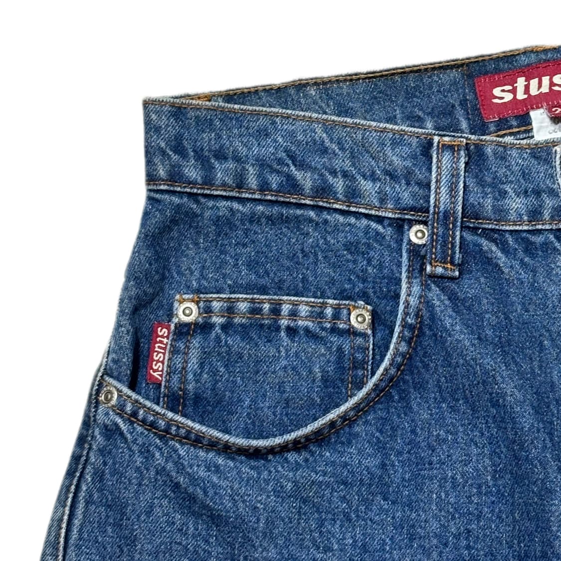 90‘s stussy denim half pants USA 상품이미지2