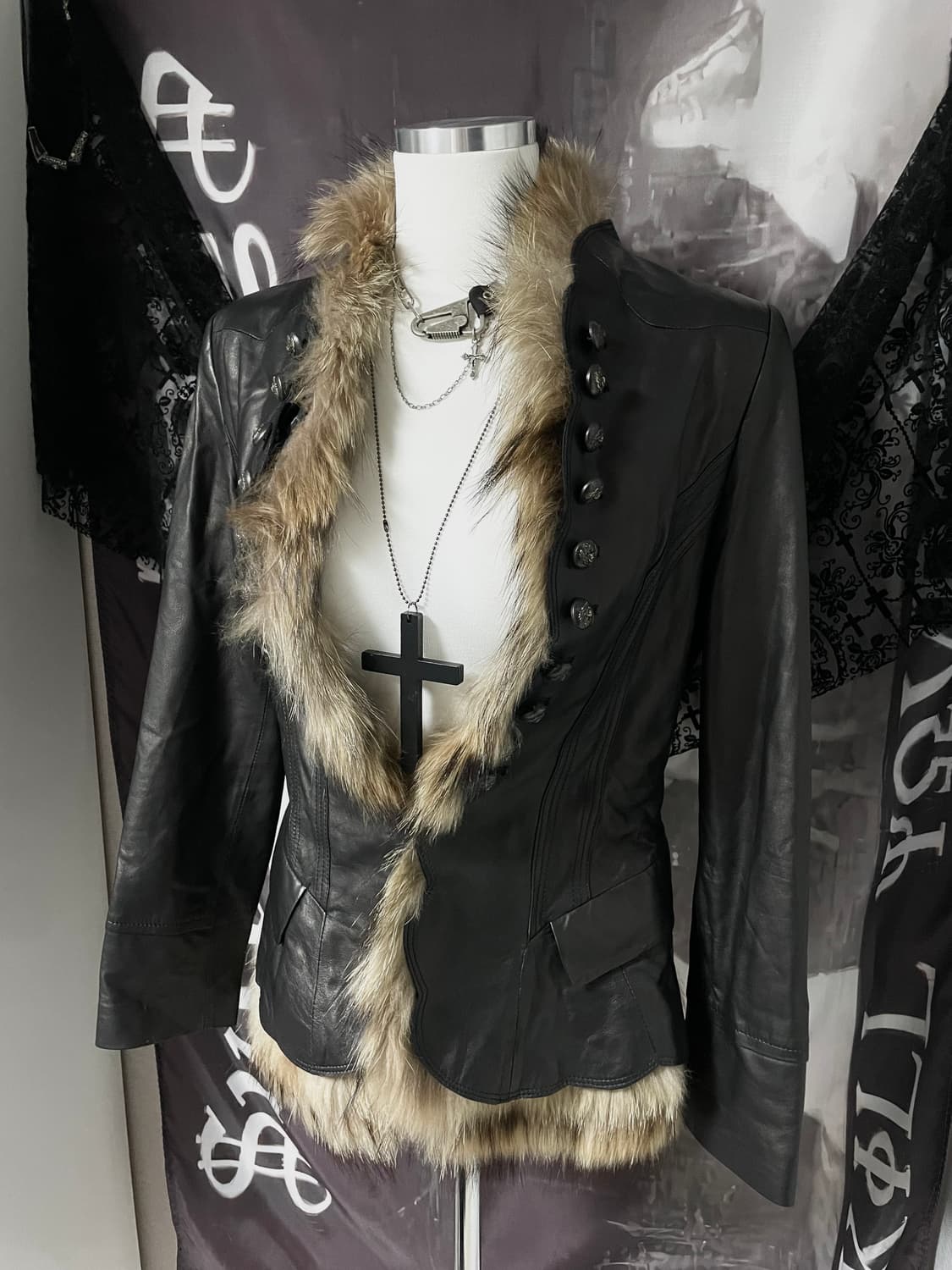 빈티지대장급 리얼레더퍼자켓 락시크다크웨어펑크히피니혼진오네갸루그런지페어리 상품이미지2