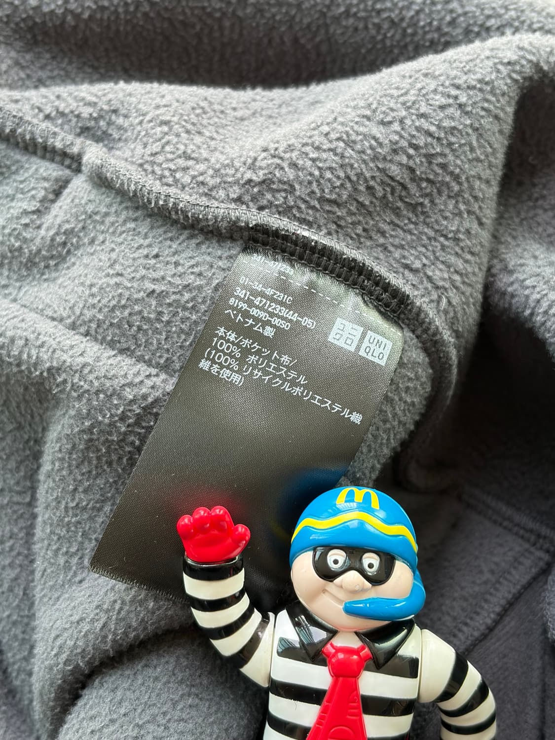 유니클로 신칠라 플리스 하프집업 다크 그레이 XL  상품이미지5