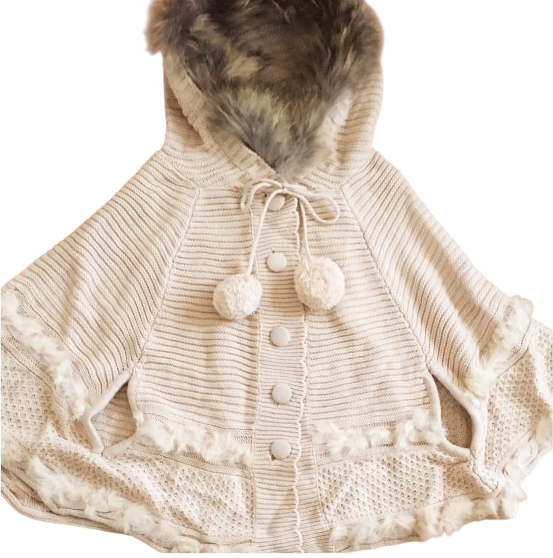 빈티지 망토 케이프 판쵸 사쿠야 달천 대장y2k 히메로맨틱갸루 라떼핀터깔 상품이미지1