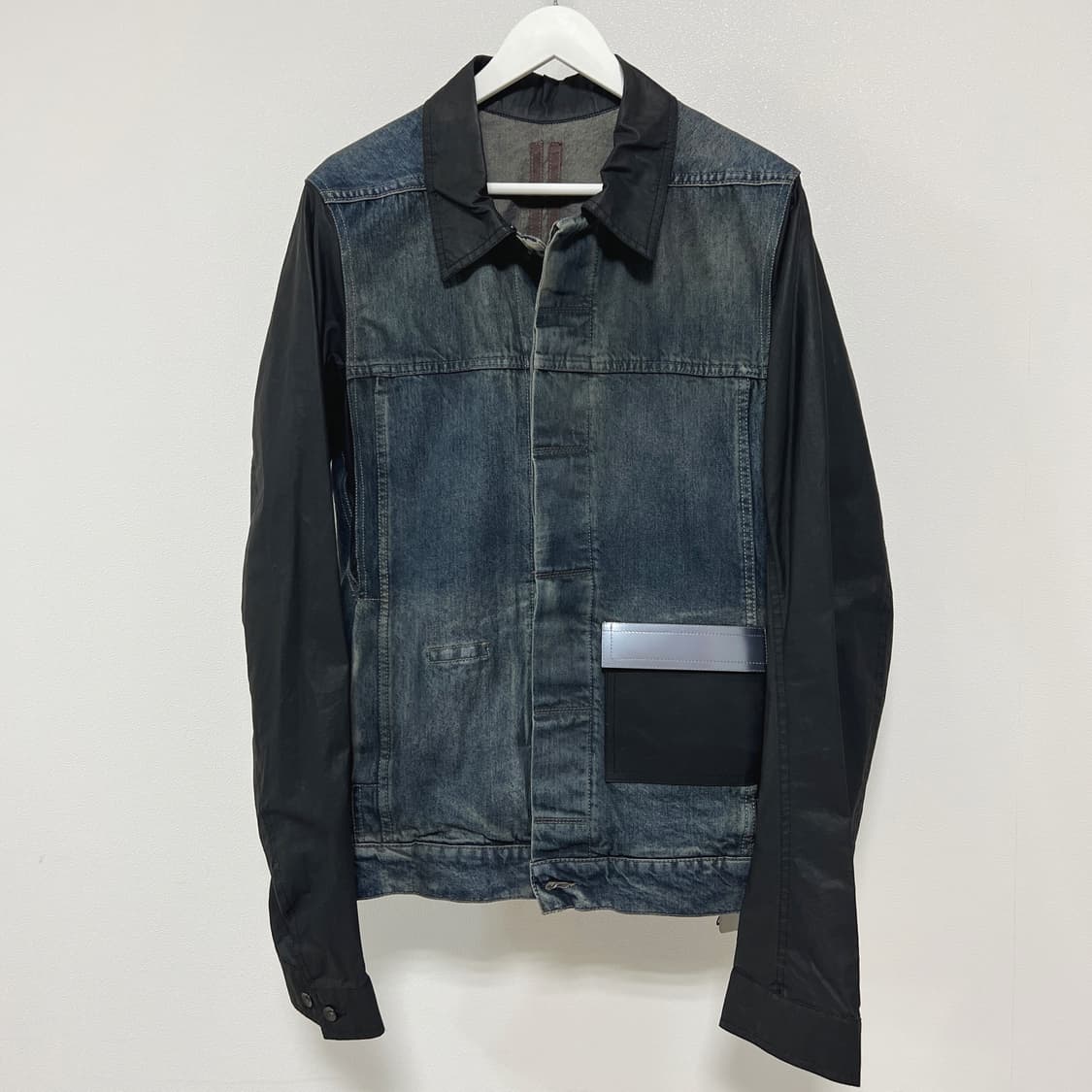 릭오웬스 15SS 다크쉐도우 가죽 데님 자켓 허슬러 블루 상품이미지5