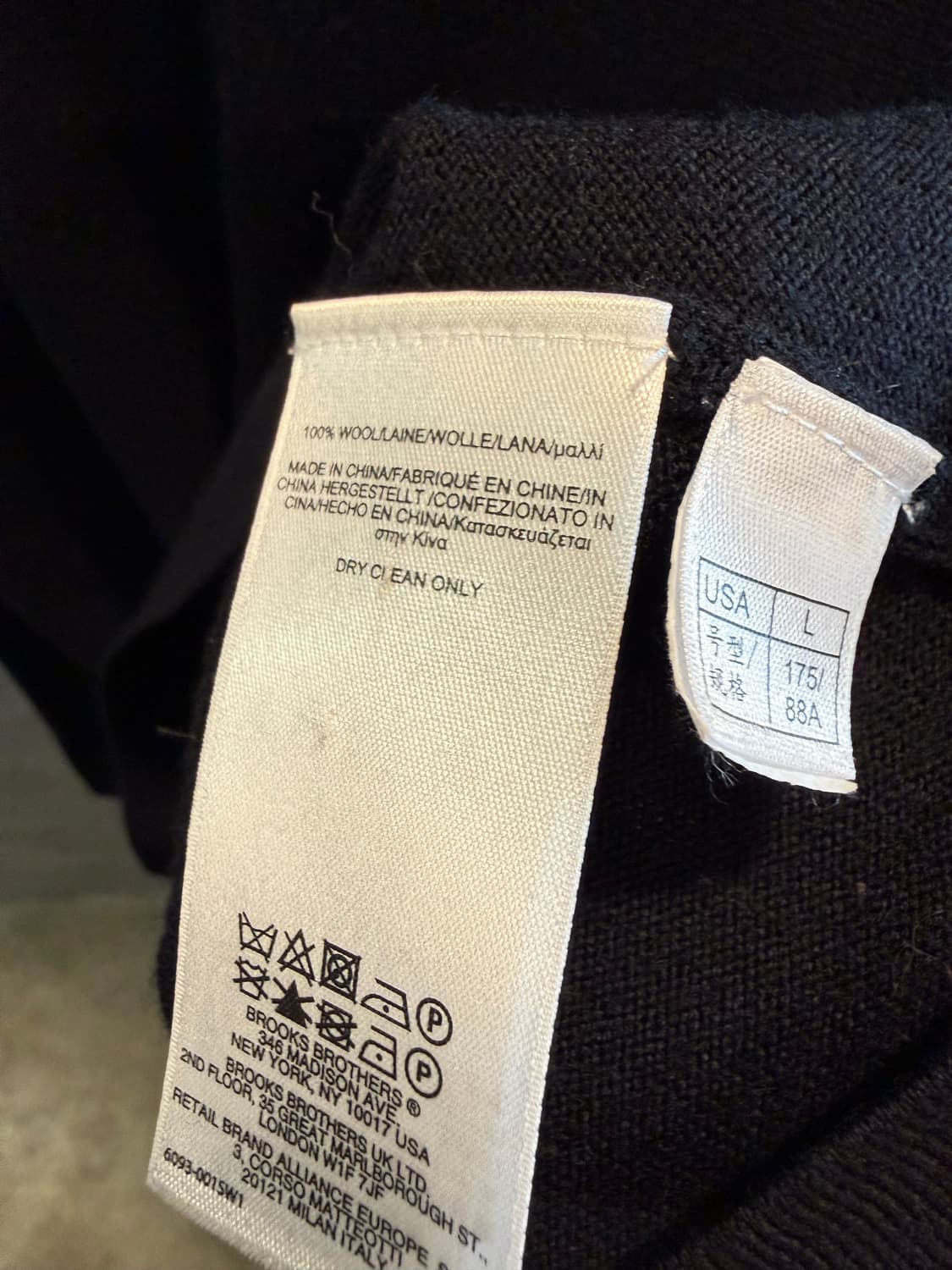 브룩스브라더스 346 숄카라 울 니트 네이비 L 상품이미지6