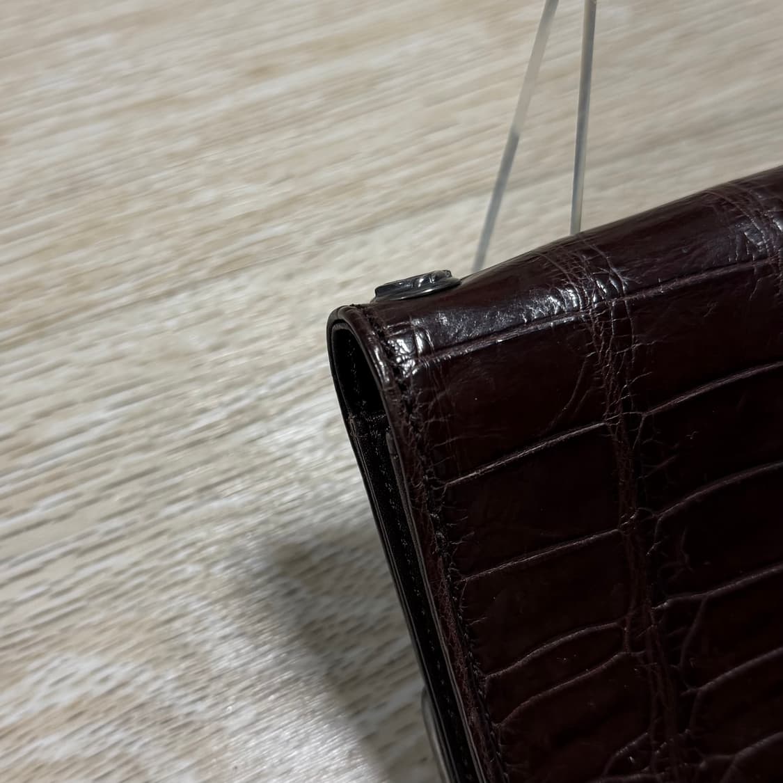 [정품/OS] 크롬하츠 악어가죽 장지갑 다크 브라운 상품이미지2
