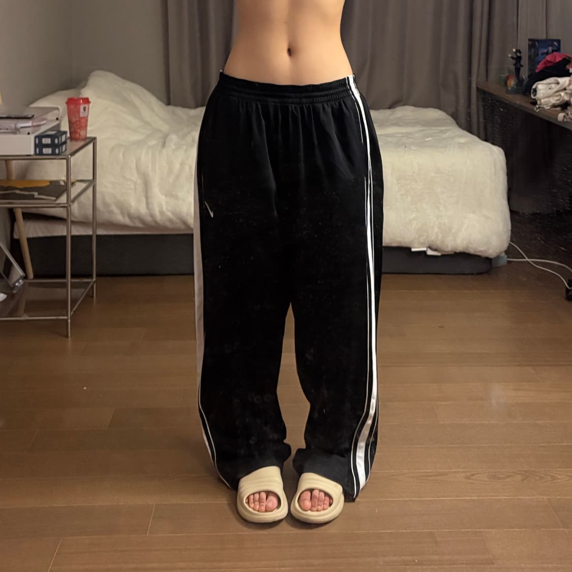 나이키 배색 와이드 블랙 트레이닝 팬츠 상품이미지3