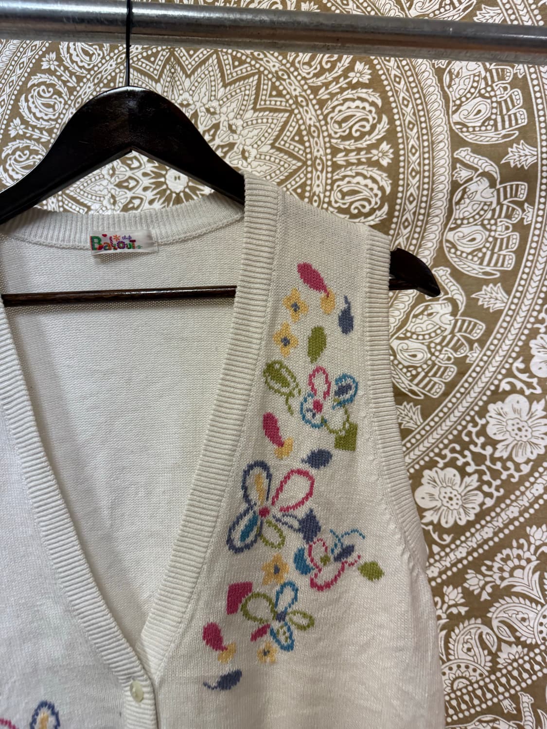 제페니즈 빈티지 여성 플라워패턴 니트 베스트  상품이미지3