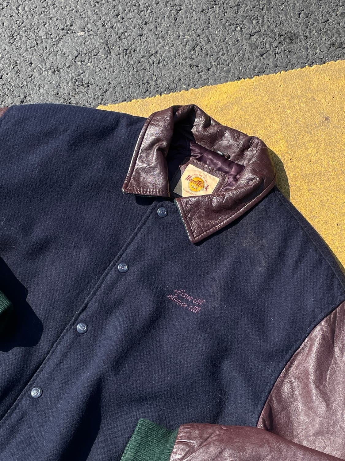 90's 하드락 카페 레더 바시티 자켓 상품이미지4