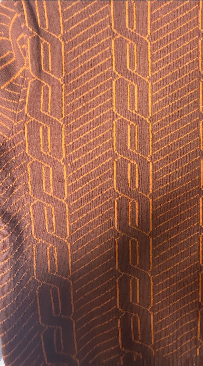 ERNEST W. BAKER 브라운 자카드 집업니트 스웨터 50 상품이미지5