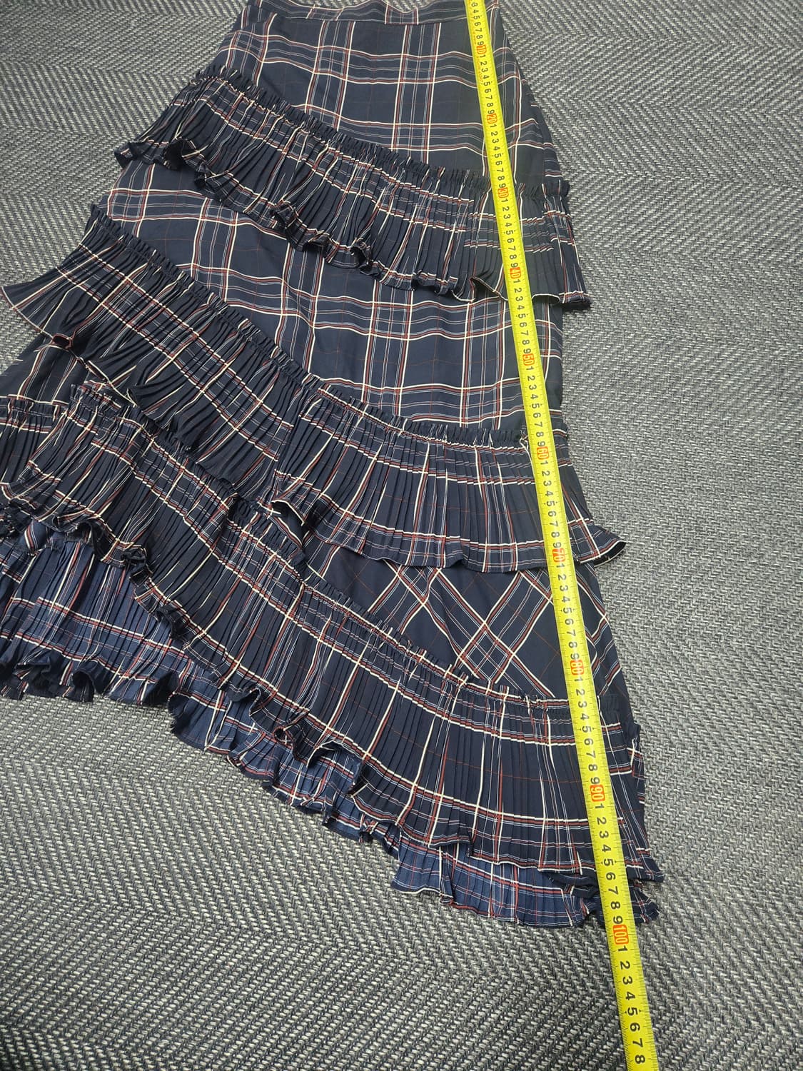 모어댄예스터데이 체크 패턴 프릴 캉캉 스커트 플리츠 밴딩치마 상품이미지8