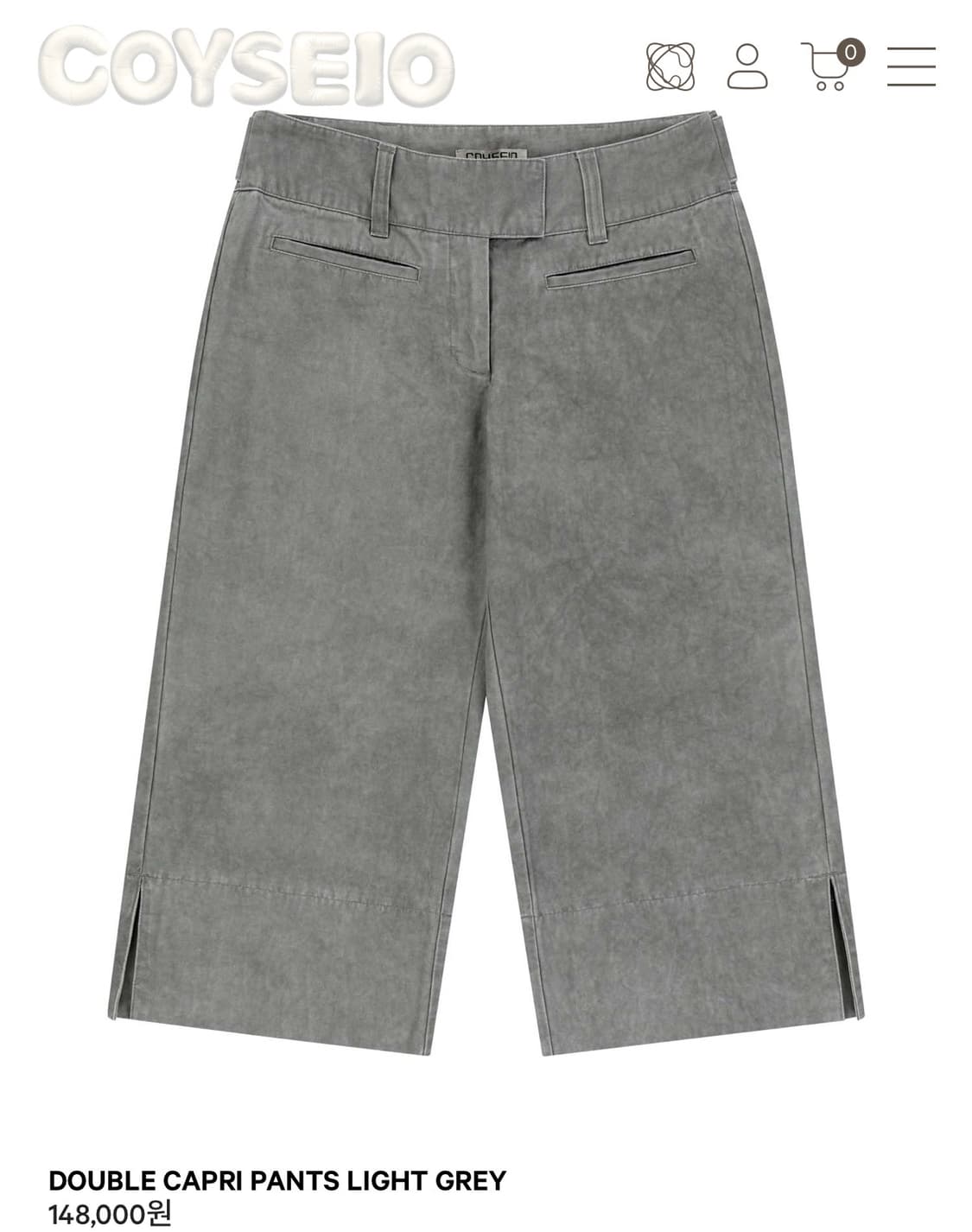 코이세이오 더블 카프리팬츠 그레이 2 상품이미지1