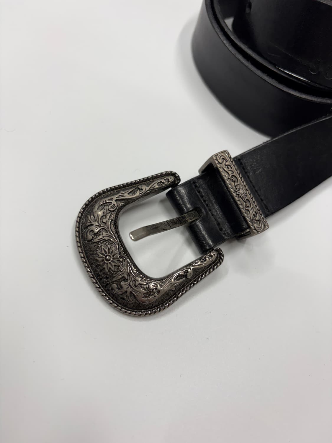 빈티지 웨스턴 버클 락시크 레더 벨트  Vintage Western 상품이미지2