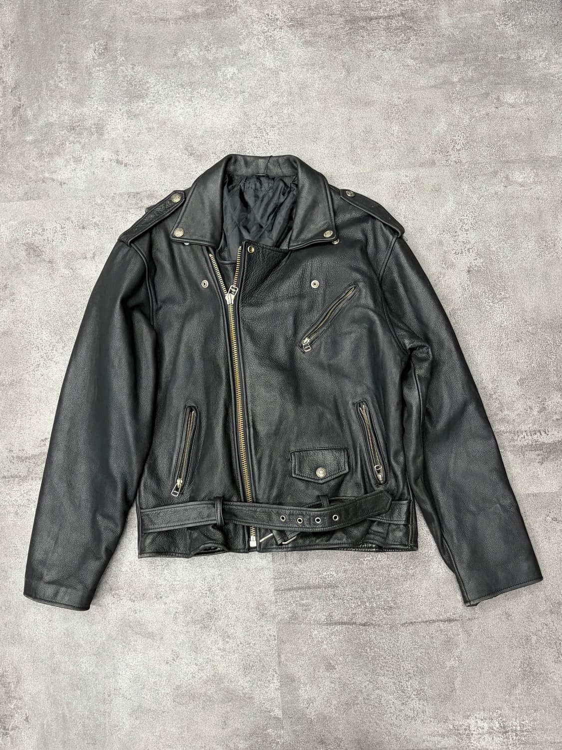 90s 할리데이비슨 블랙 페이크 가죽 자켓 USA 프린팅 상품이미지4