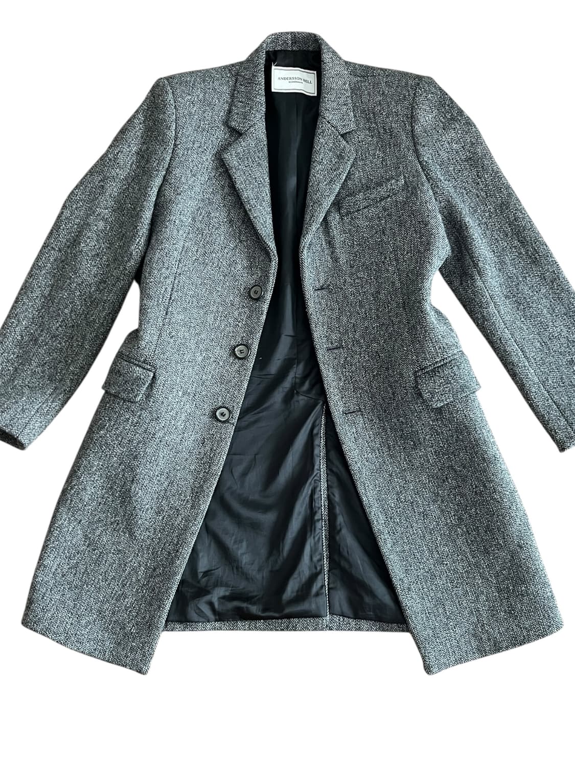 앤더슨벨 해링본 싱글 코트 M 그레이 상품이미지3