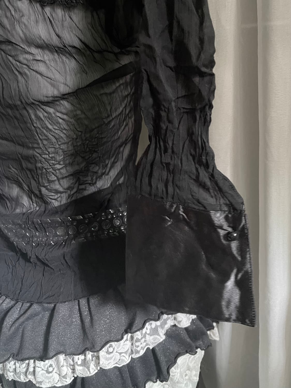 Blouse 시스루 큐빅 블라우스 상품이미지5