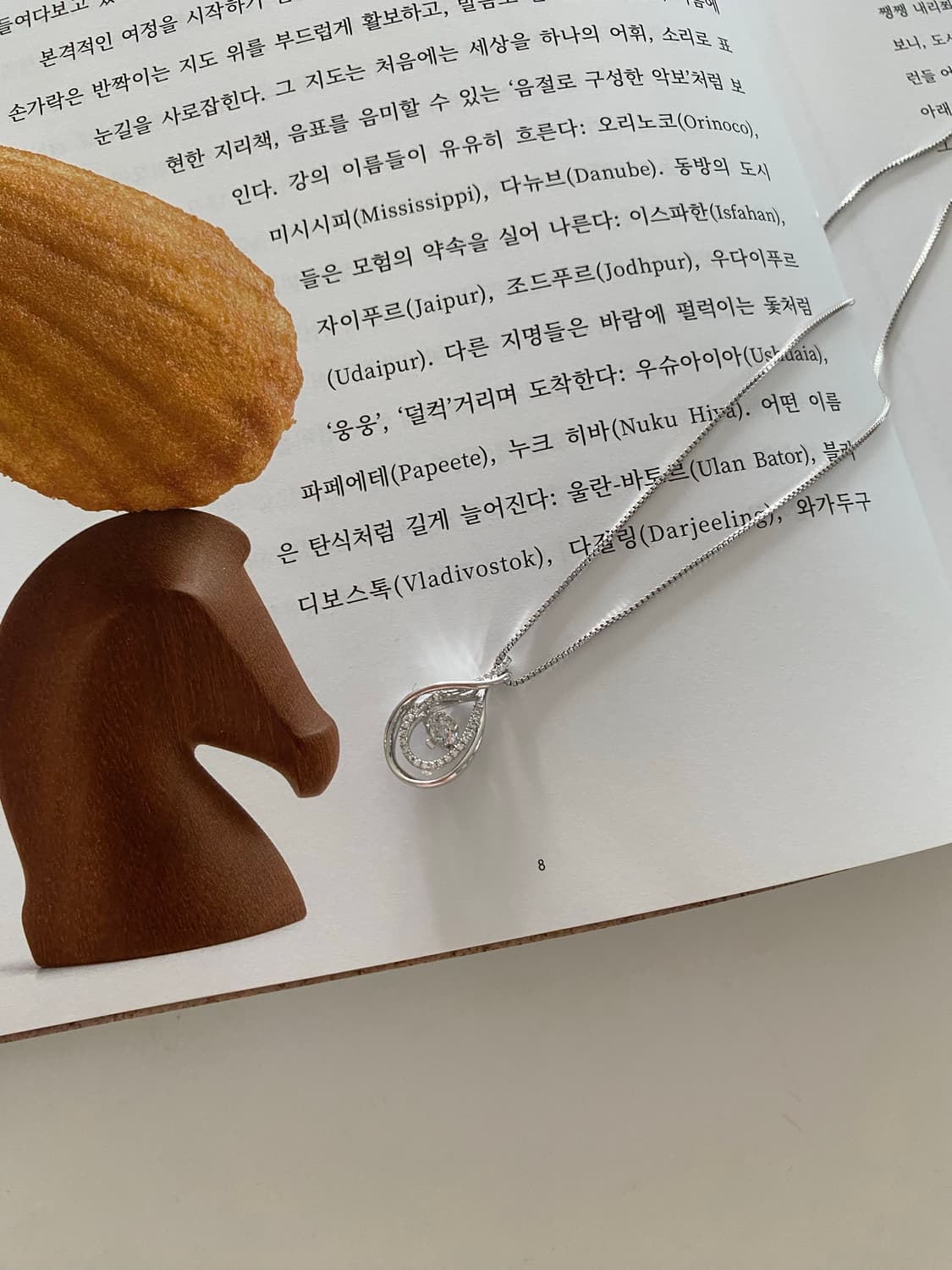 실버 물방울 다이아몬드 목걸이 상품이미지5