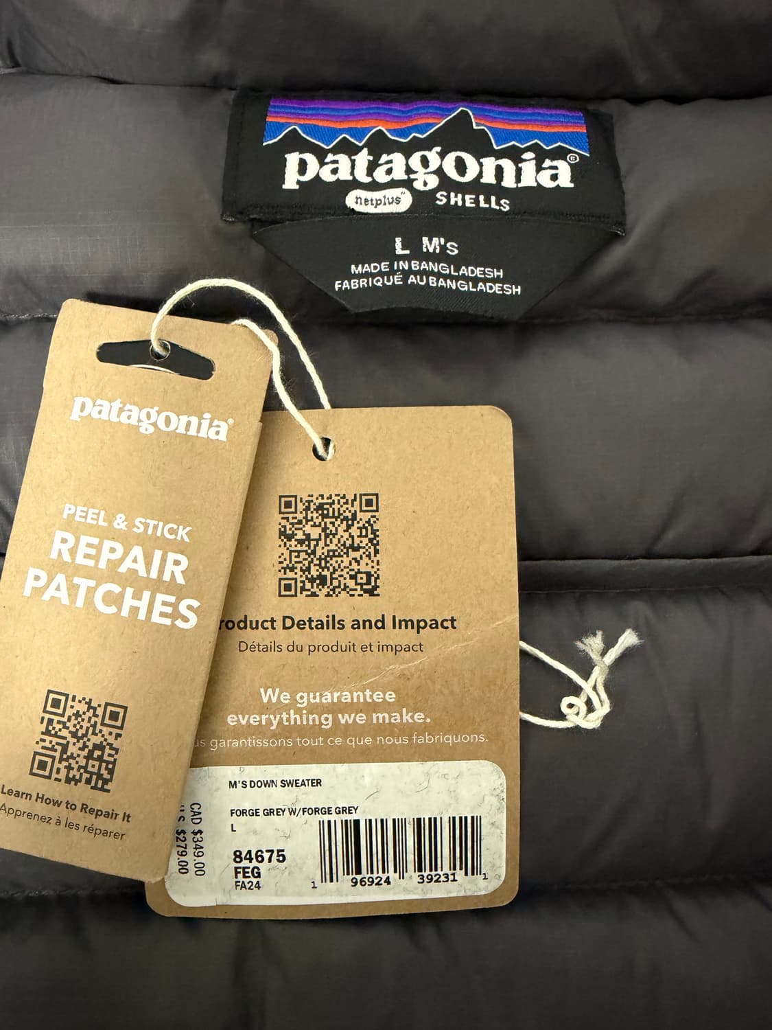 [L] 파타고니아 다운 스웨터 포지 그레이 상품이미지5