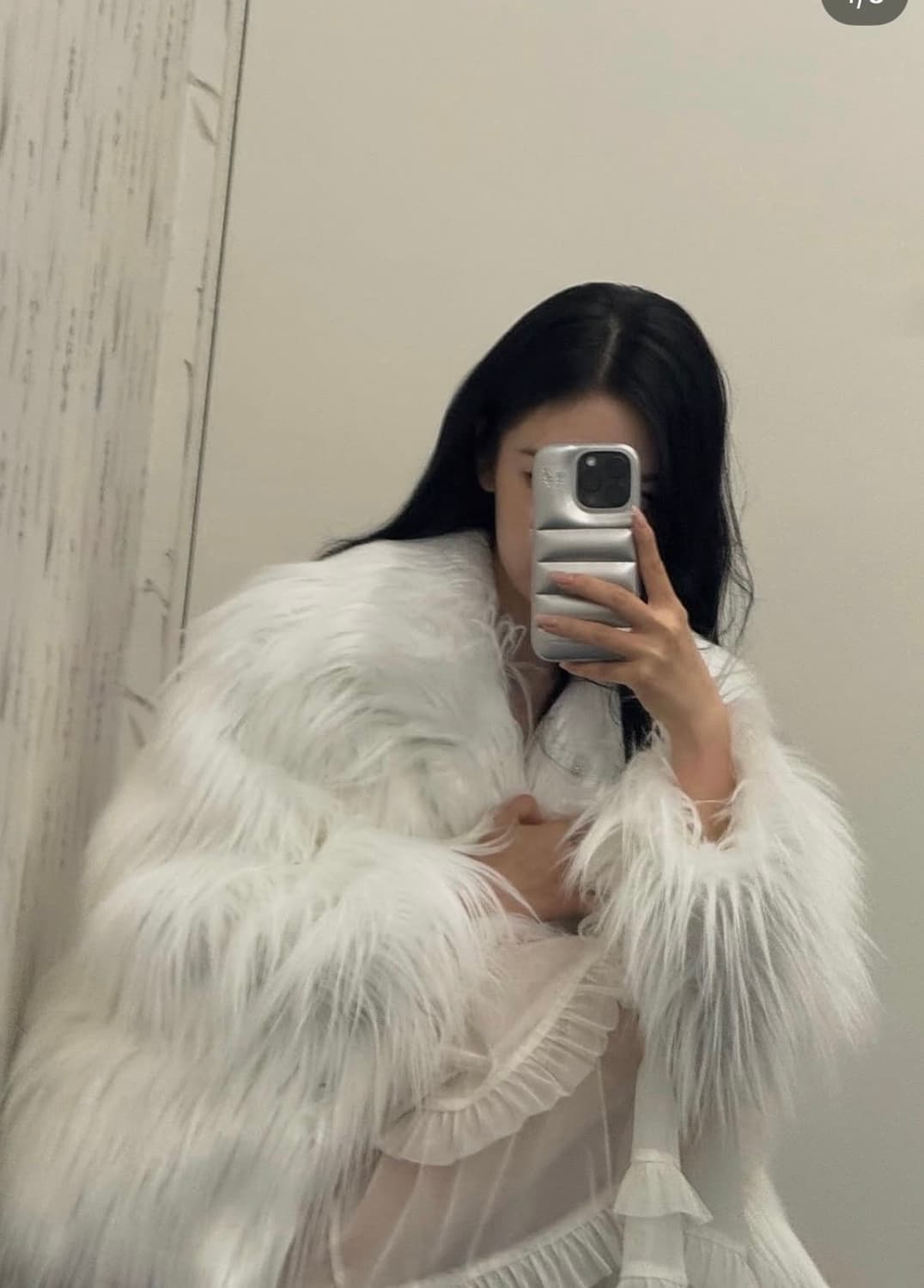 kilo 카일로 퍼자켓 닝닝 퍼자켓 롱헤어 그레이 퍼자켓  상품이미지2