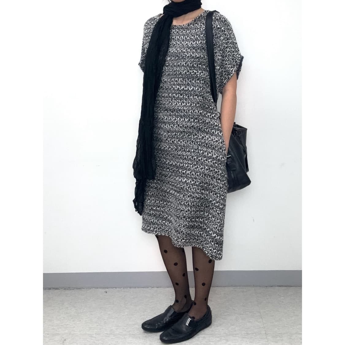 빈티지 그레이 미디 원피스 상품이미지2