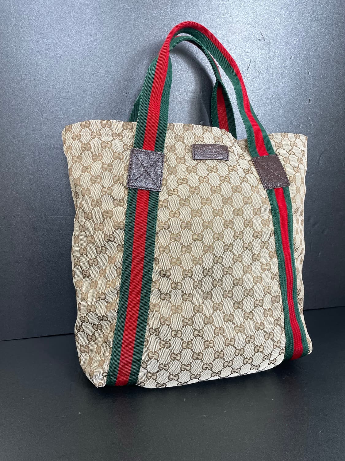 GUCCI 구찌 GG 쟈가드 브라운 삼선 토트백 카바스 숄더백189669 상품이미지3