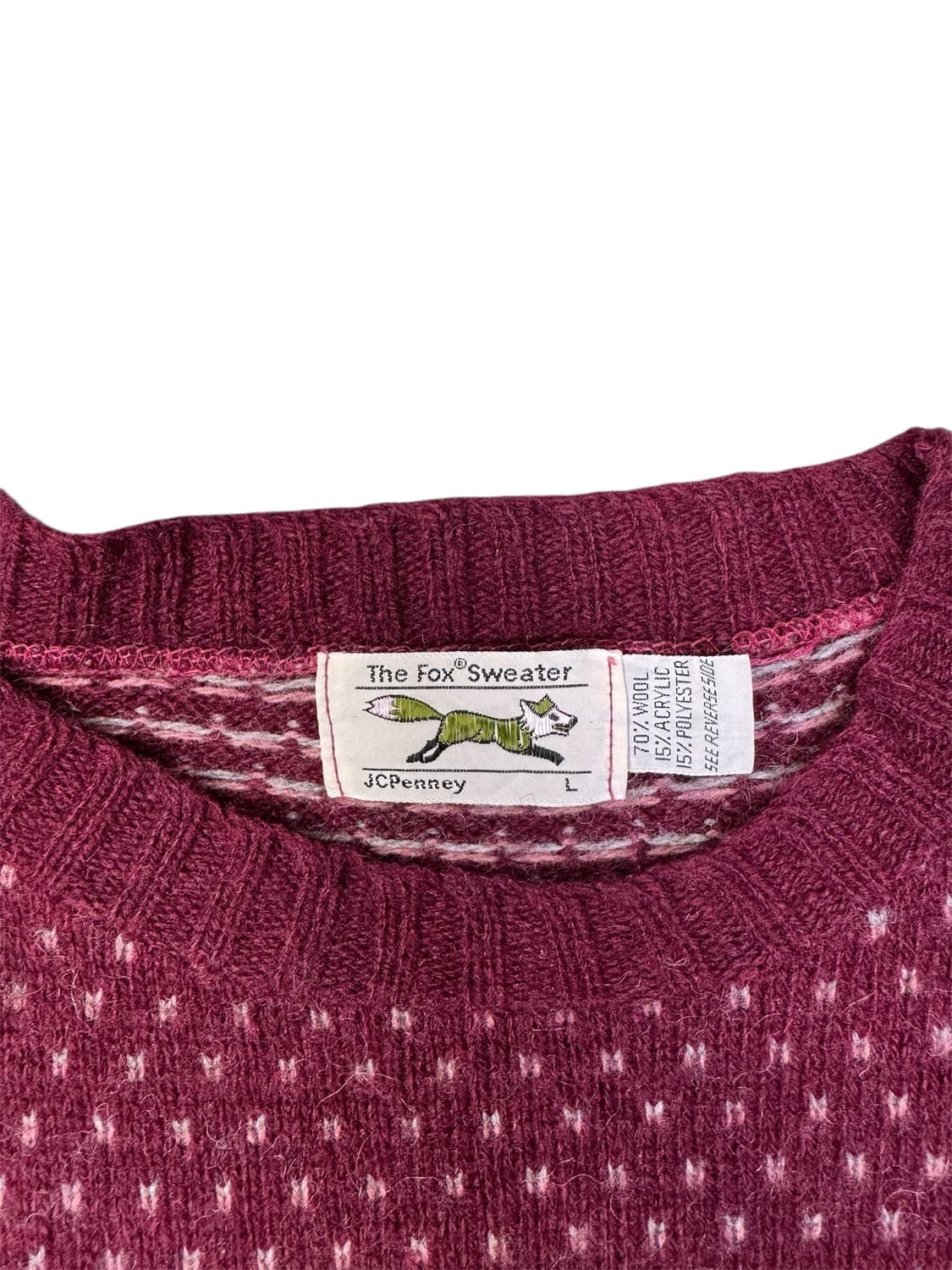 빈티지 90s 더폭스스웨터 fox sweater 버드아이 스웨터 L 상품이미지3
