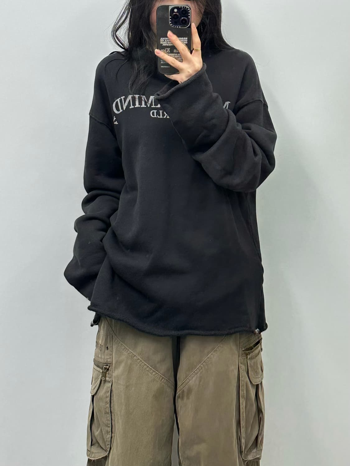 마스터마인드 월드 빈티지 디테일 블랙 맨투맨  상품이미지1