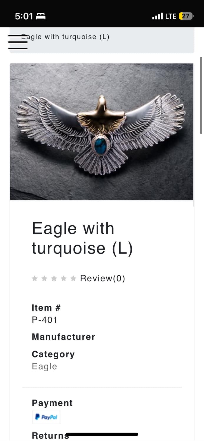 퍼스트애로우즈 터키석 K18 이글 L 상품이미지6