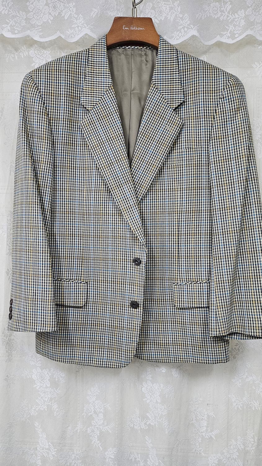 입생로랑 남성 체크 블레이저  상품이미지1