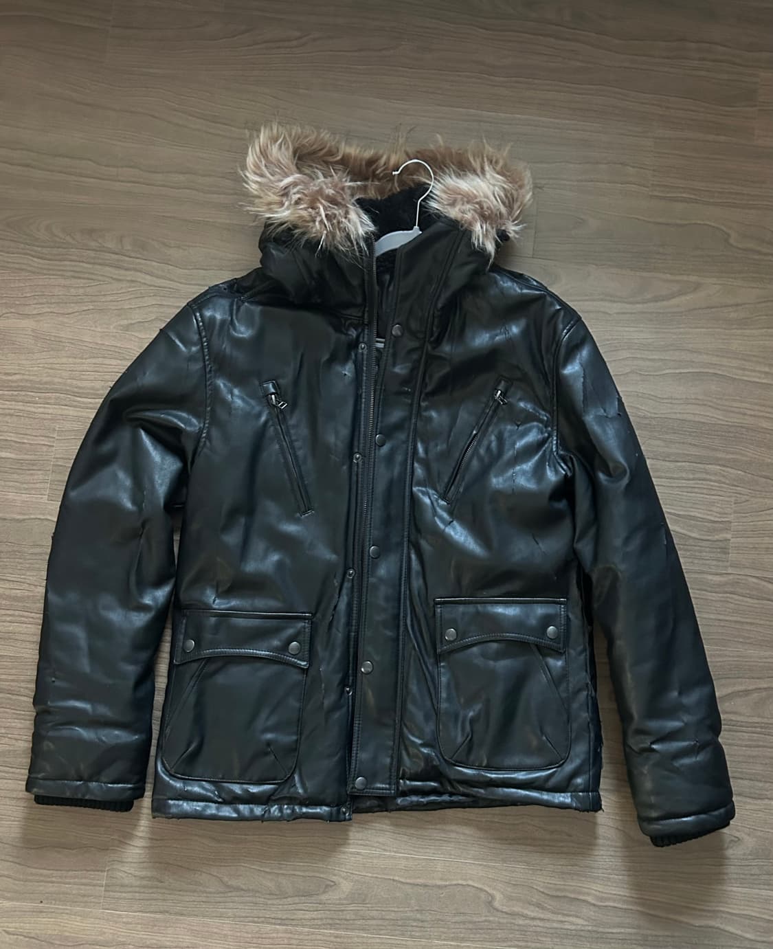 타케오키쿠치 후드 퍼 가죽자켓 상품이미지1