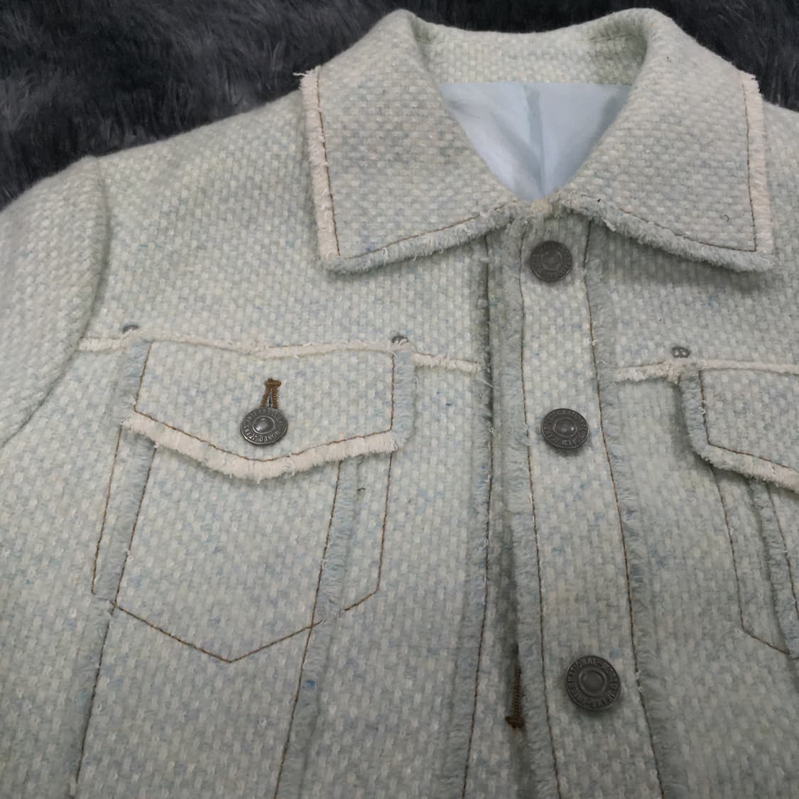 투티/0292 WHITE JOOLA JPN 일본 빈티지 여성 자켓 트위드 상품이미지3