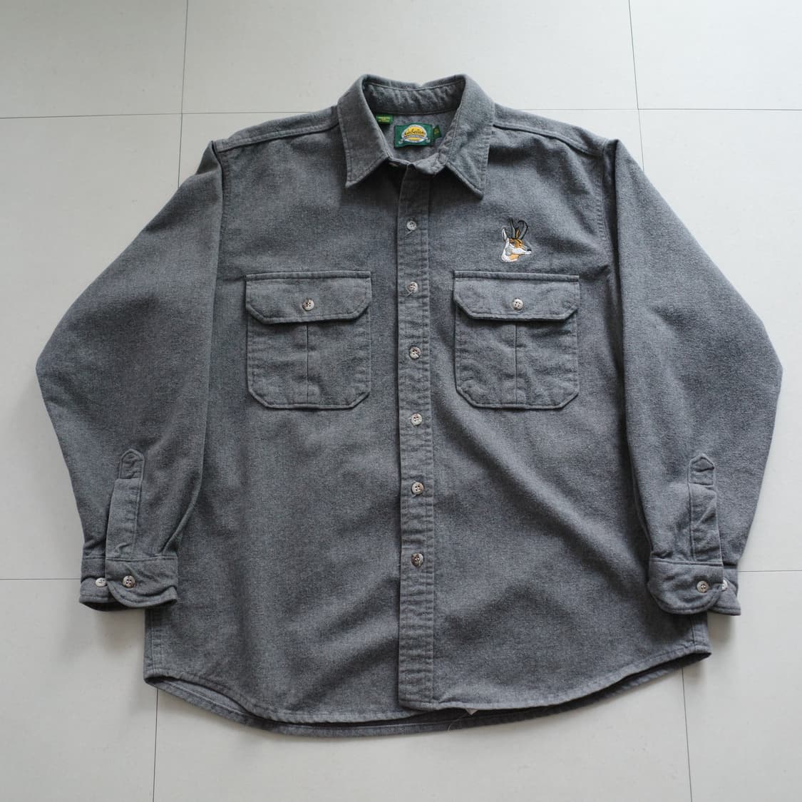 90s 카벨라스 Cabela's 사슴자수 해비 플라넬 셔츠 XL 미국생산 상품이미지2