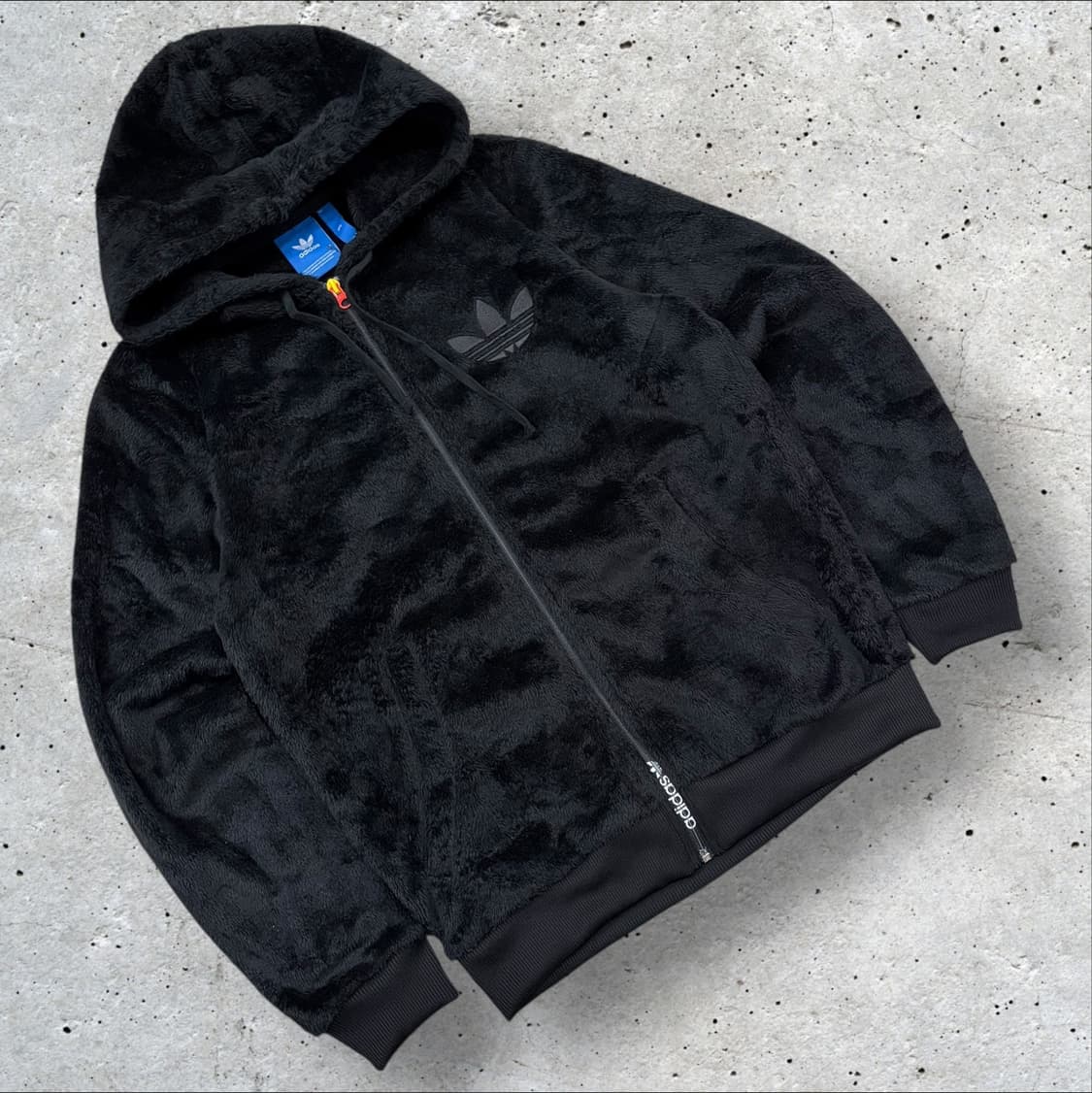 [95] 아디다스 블랙 퍼 후드집업 카모 빅로고 B790 상품이미지2