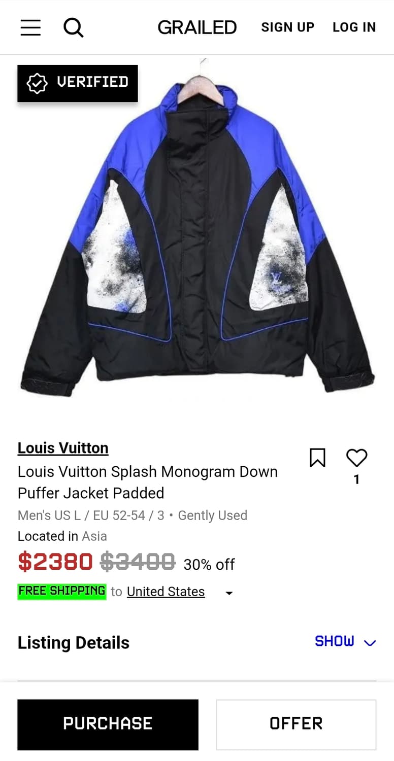 루이비통 20s/s 스플래쉬 알프스 모노그램 푸퍼 패딩 L 새상품 상품이미지10