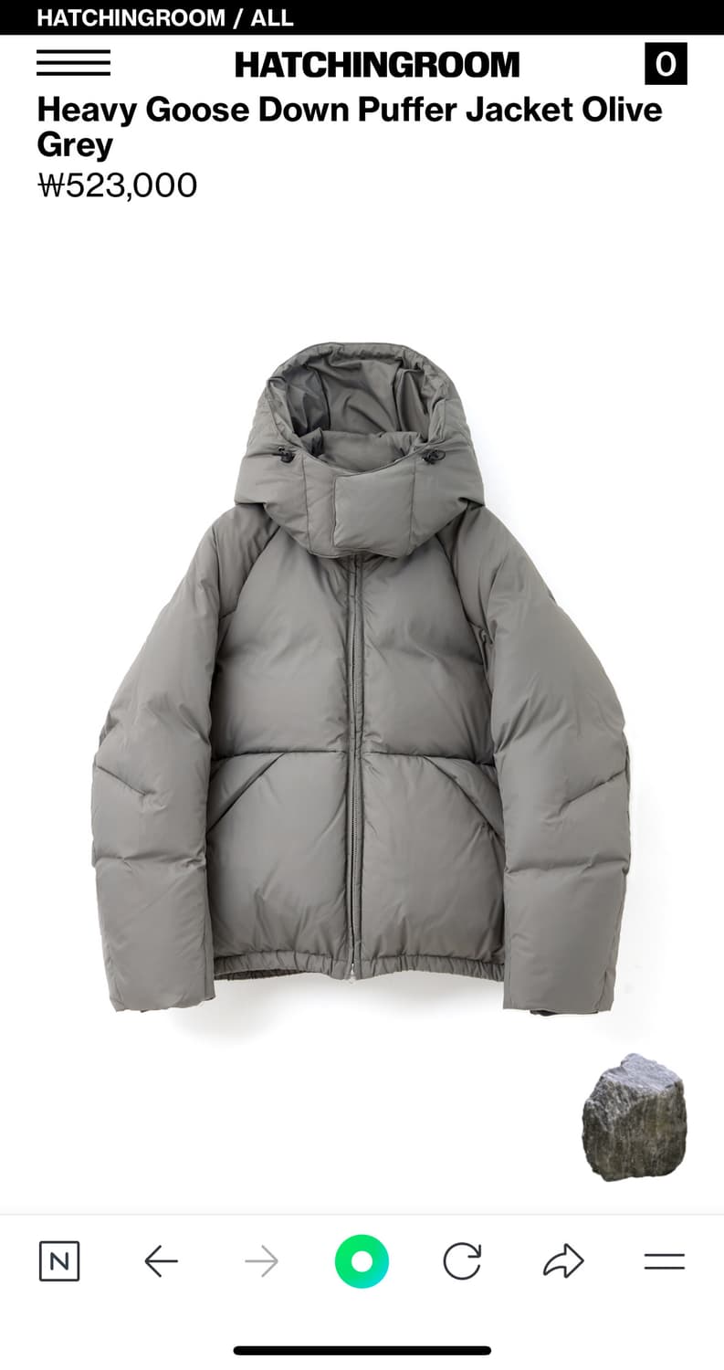 해칭룸 헤비 구스다운 4사이즈 올리브 그레이 상품이미지1