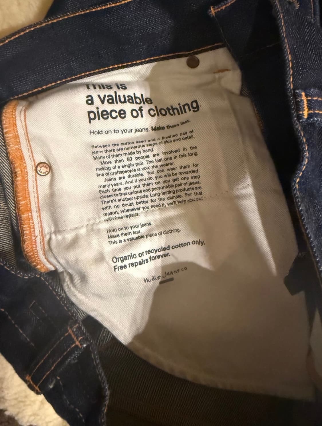 누디진 loud larry selvedge 데님 사이즈30 상품이미지4