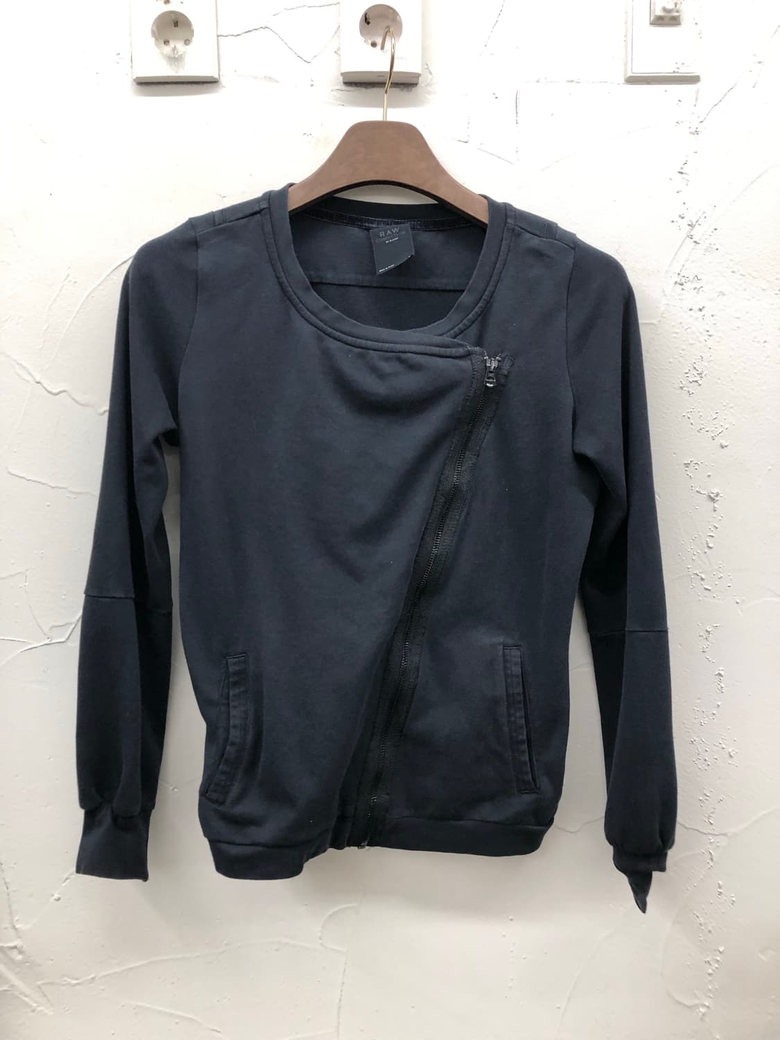 지스타로우 사선 지퍼 코튼 집업 상품이미지1