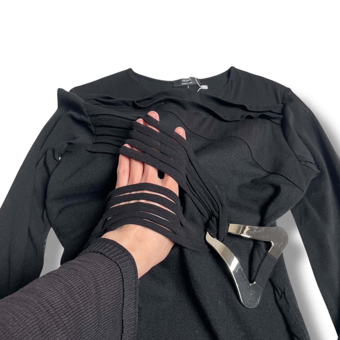 Noire 스트랩&클립 시스루 롱 슬리브 (italy)   상품이미지5