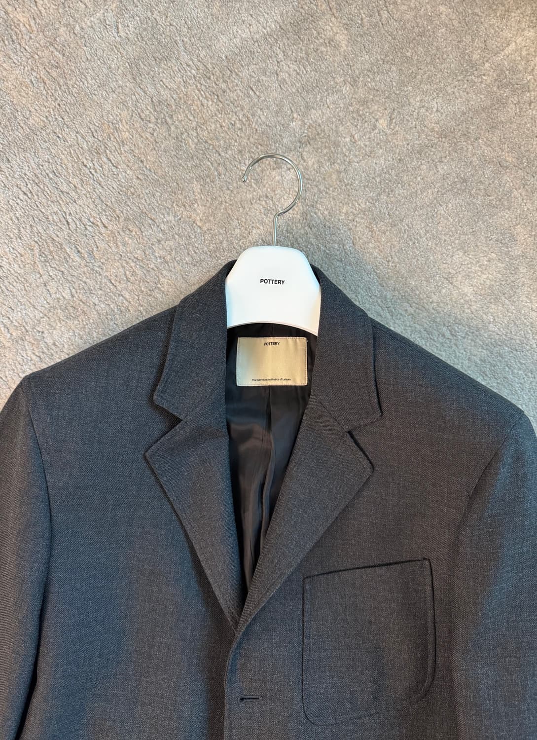 [포터리] 울 스포츠 자켓, 울 테이퍼드 팬츠(셋업) 차콜그레이 1사이즈 상품이미지5