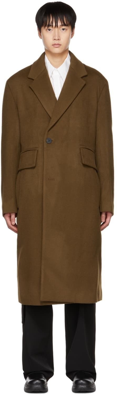 우영미 브라운 알파카 로브 코트 48사이즈 상품이미지7