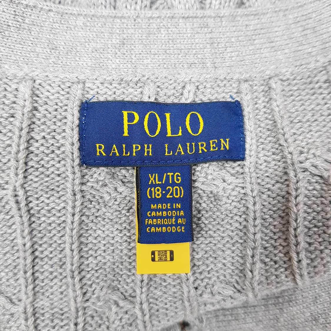 폴로 랄프로렌  케이블 코튼 브이넥 가디건 보이즈 XL사이즈 상품이미지5