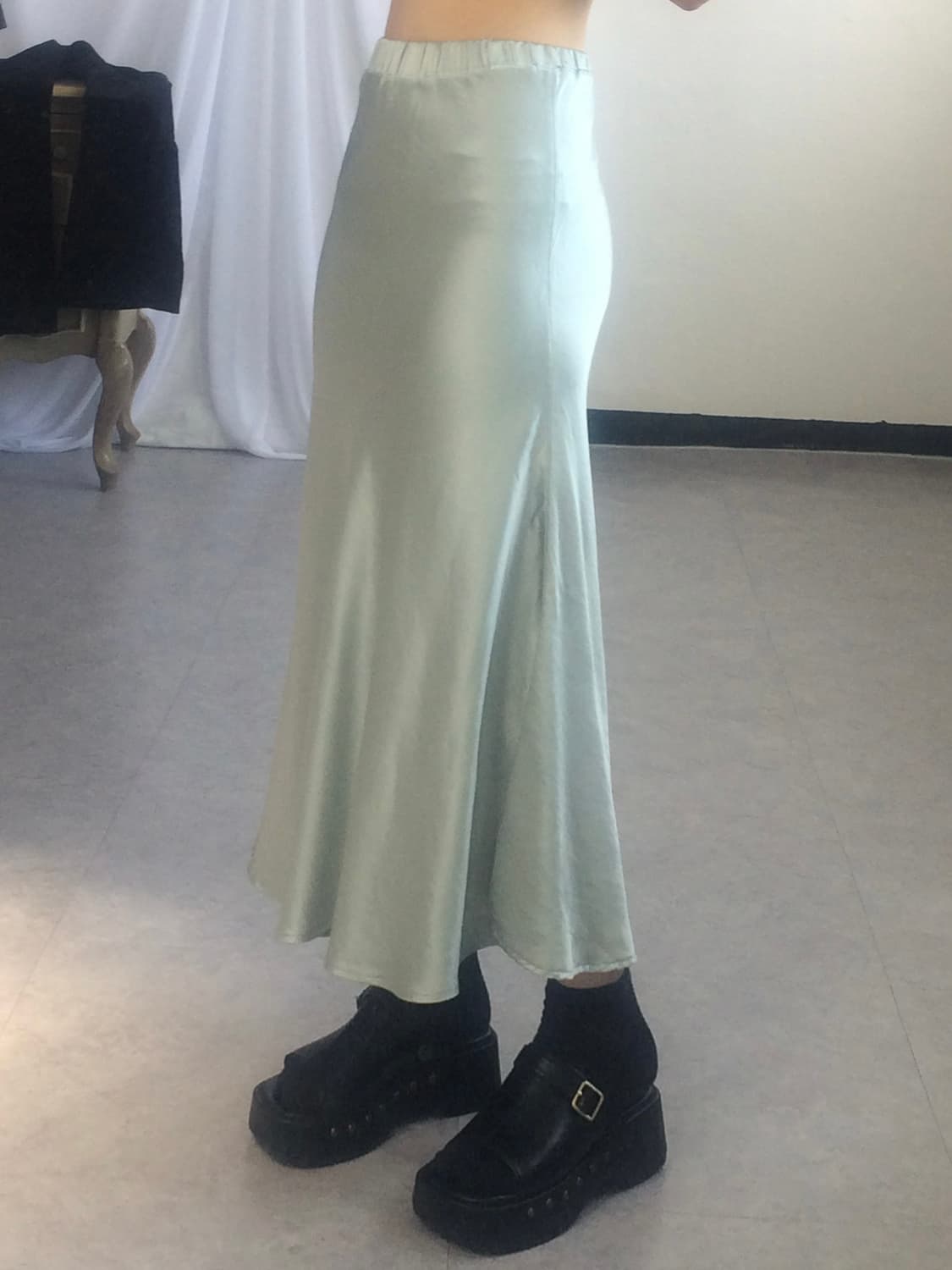 Glossy long skirt 상품이미지8
